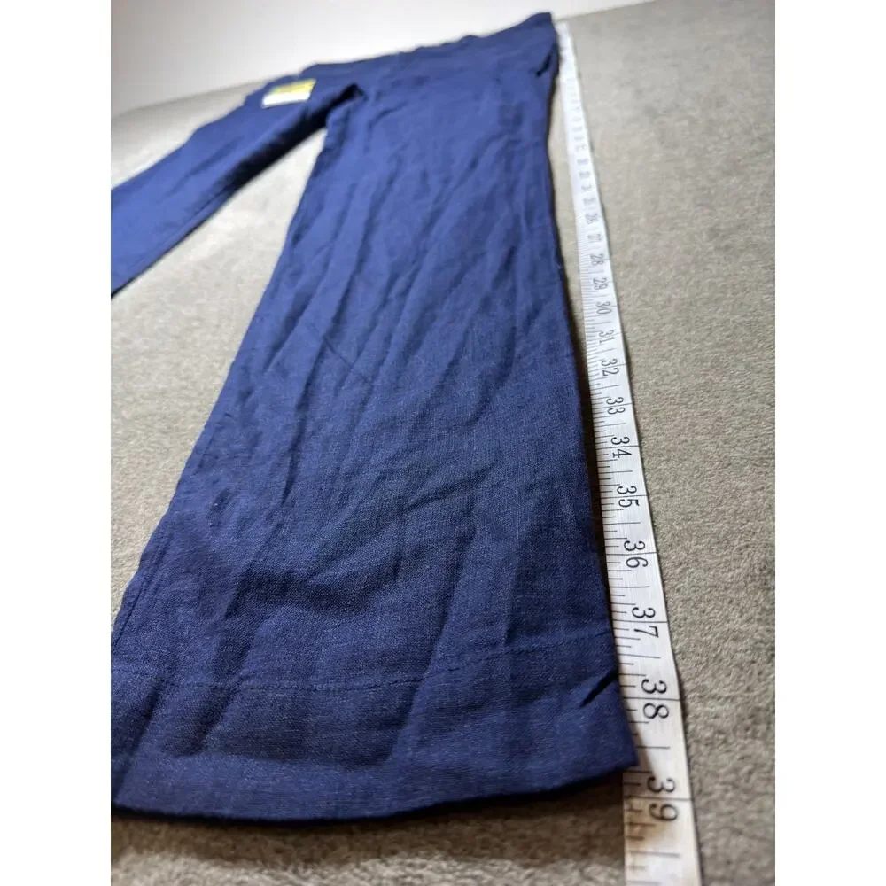 Tropic of Linen Mens Navy Blue Linen Cotton Trouser Pants Size S NWT Resortwear